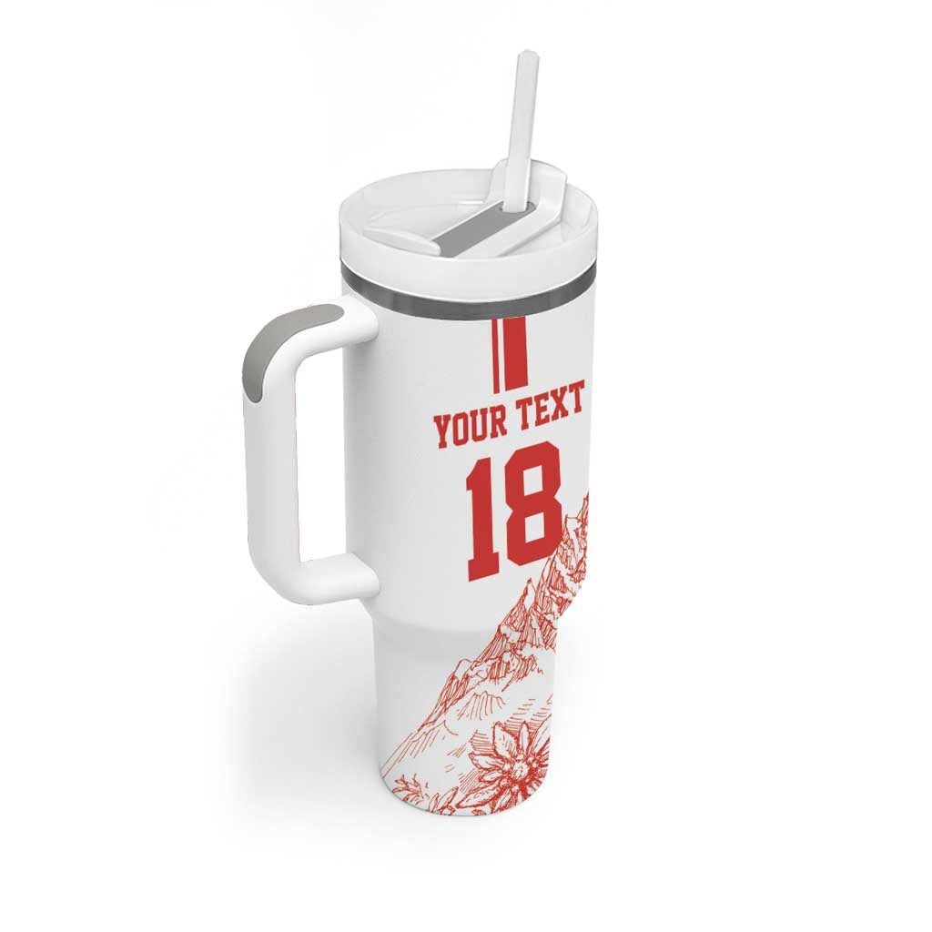 Custom Switzerland Football Tumbler With Handle Confoederatio Helvetica