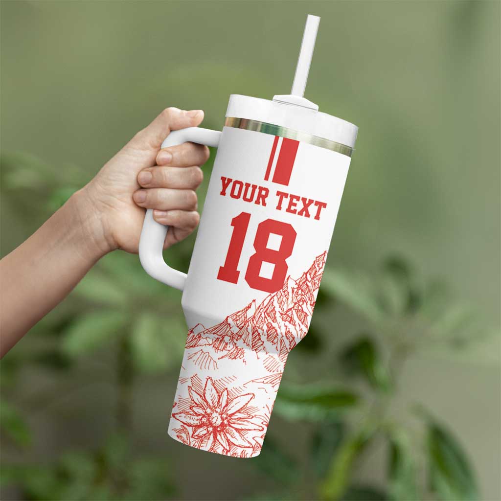 Custom Switzerland Football Tumbler With Handle Confoederatio Helvetica