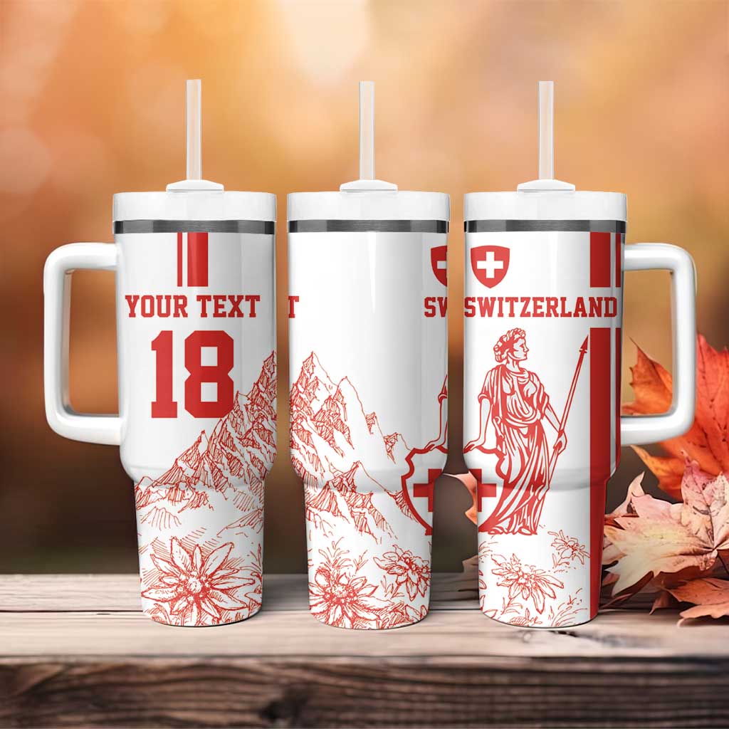 Custom Switzerland Football Tumbler With Handle Confoederatio Helvetica