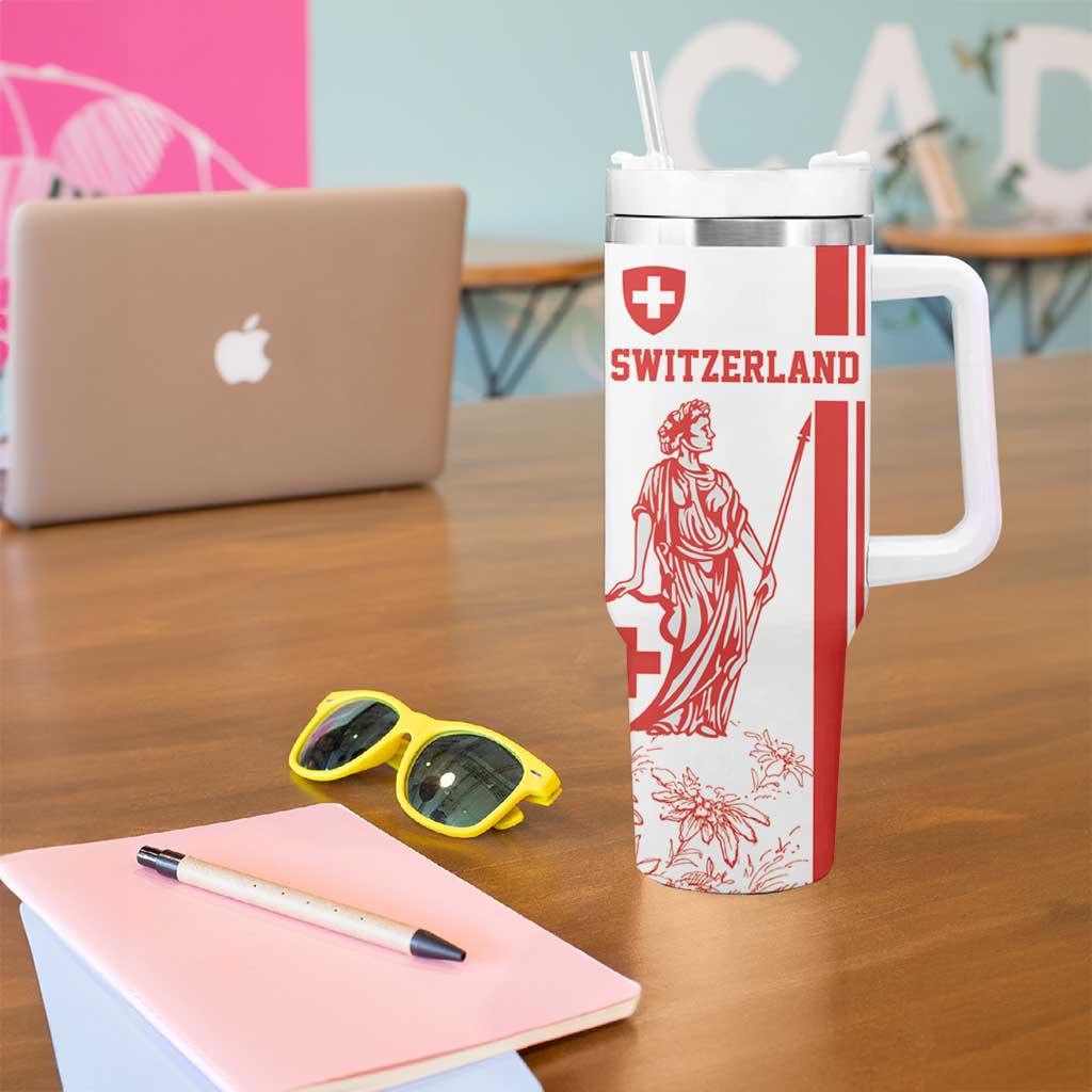 Custom Switzerland Football Tumbler With Handle Confoederatio Helvetica