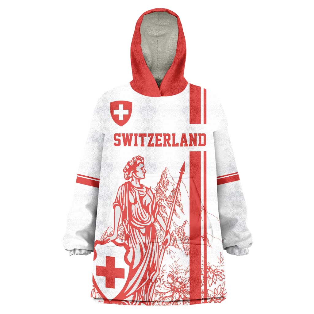 Custom Switzerland Football Wearable Blanket Hoodie Confoederatio Helvetica