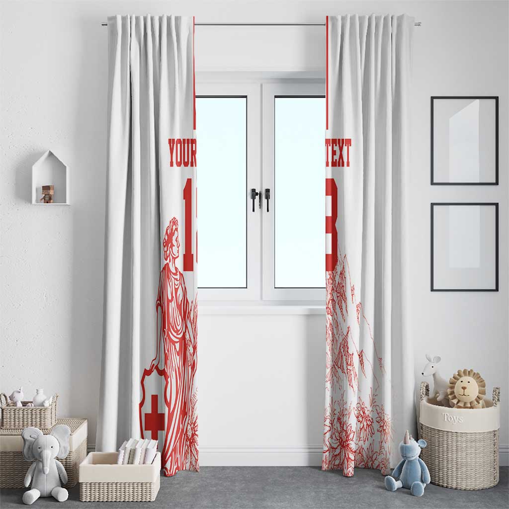 Custom Switzerland Football Window Curtain Confoederatio Helvetica