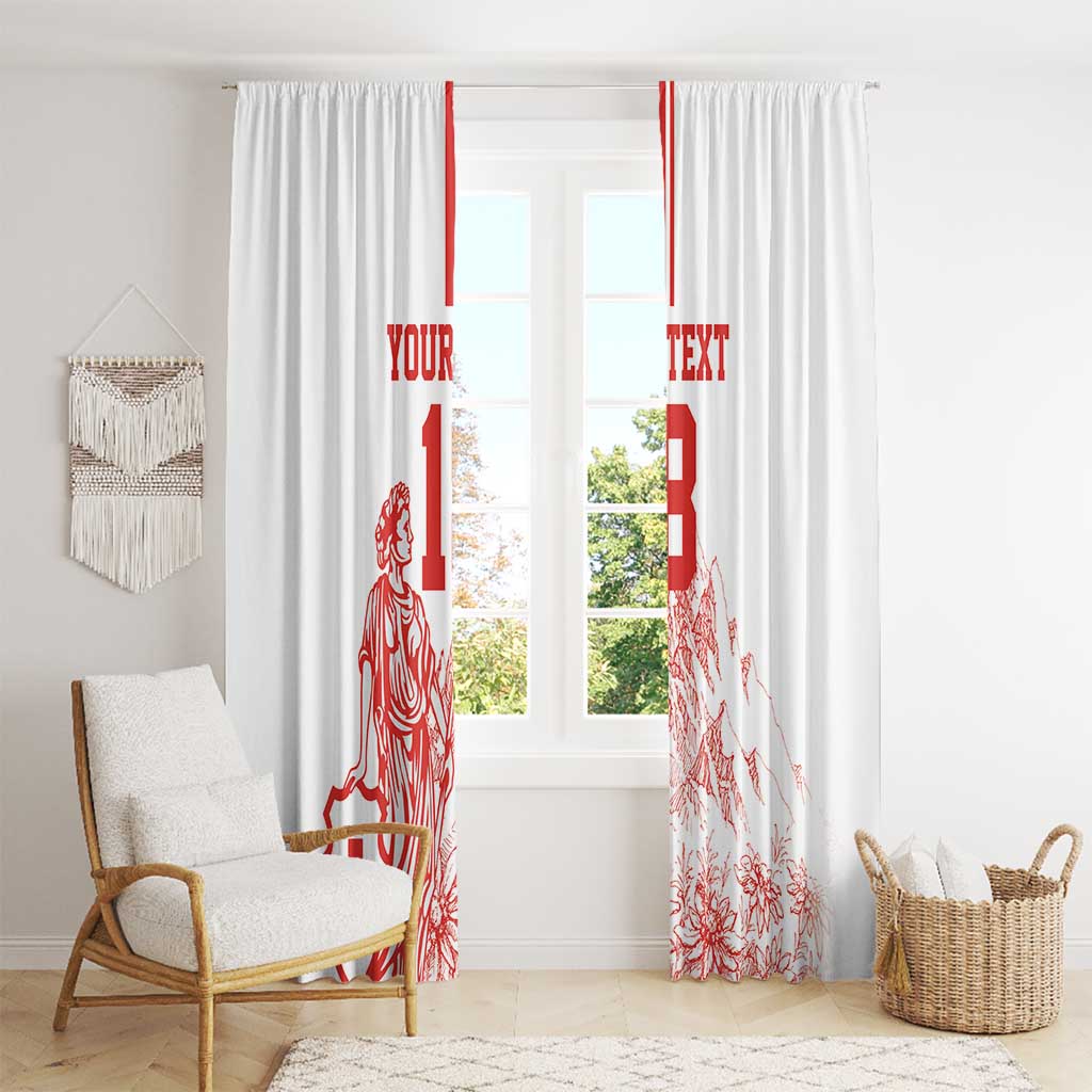 Custom Switzerland Football Window Curtain Confoederatio Helvetica