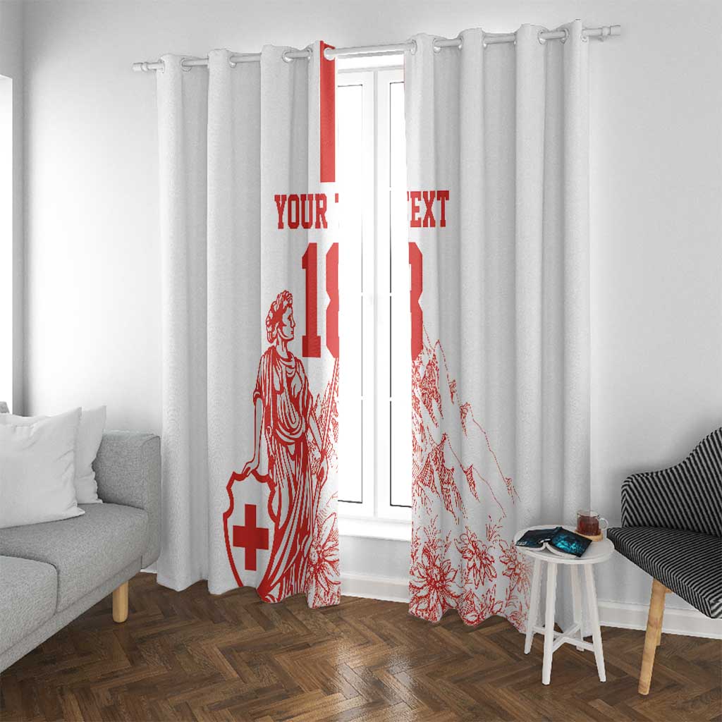 Custom Switzerland Football Window Curtain Confoederatio Helvetica