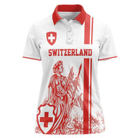 Custom Switzerland Football Women Polo Shirt Confoederatio Helvetica