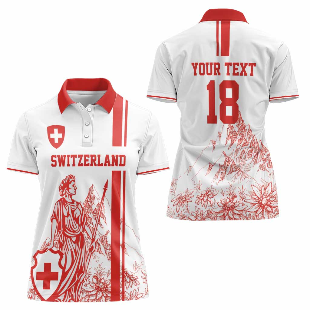 Custom Switzerland Football Women Polo Shirt Confoederatio Helvetica