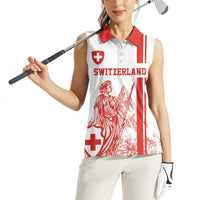 Custom Switzerland Football Women Sleeveless Polo Shirt Confoederatio Helvetica