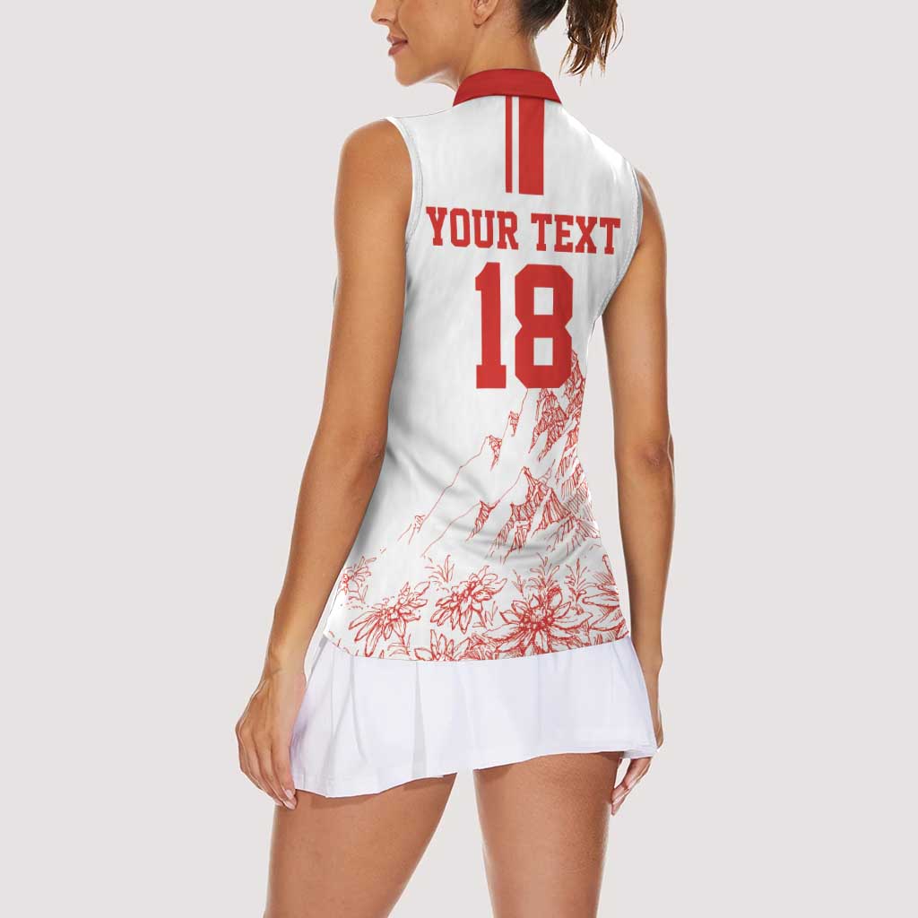 Custom Switzerland Football Women Sleeveless Polo Shirt Confoederatio Helvetica