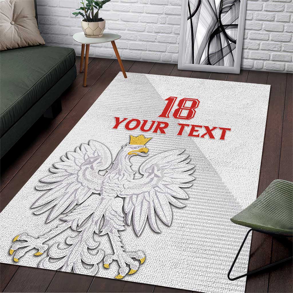 Custom Poland Football Area Rug Bialo-Czerwoni Go Champion