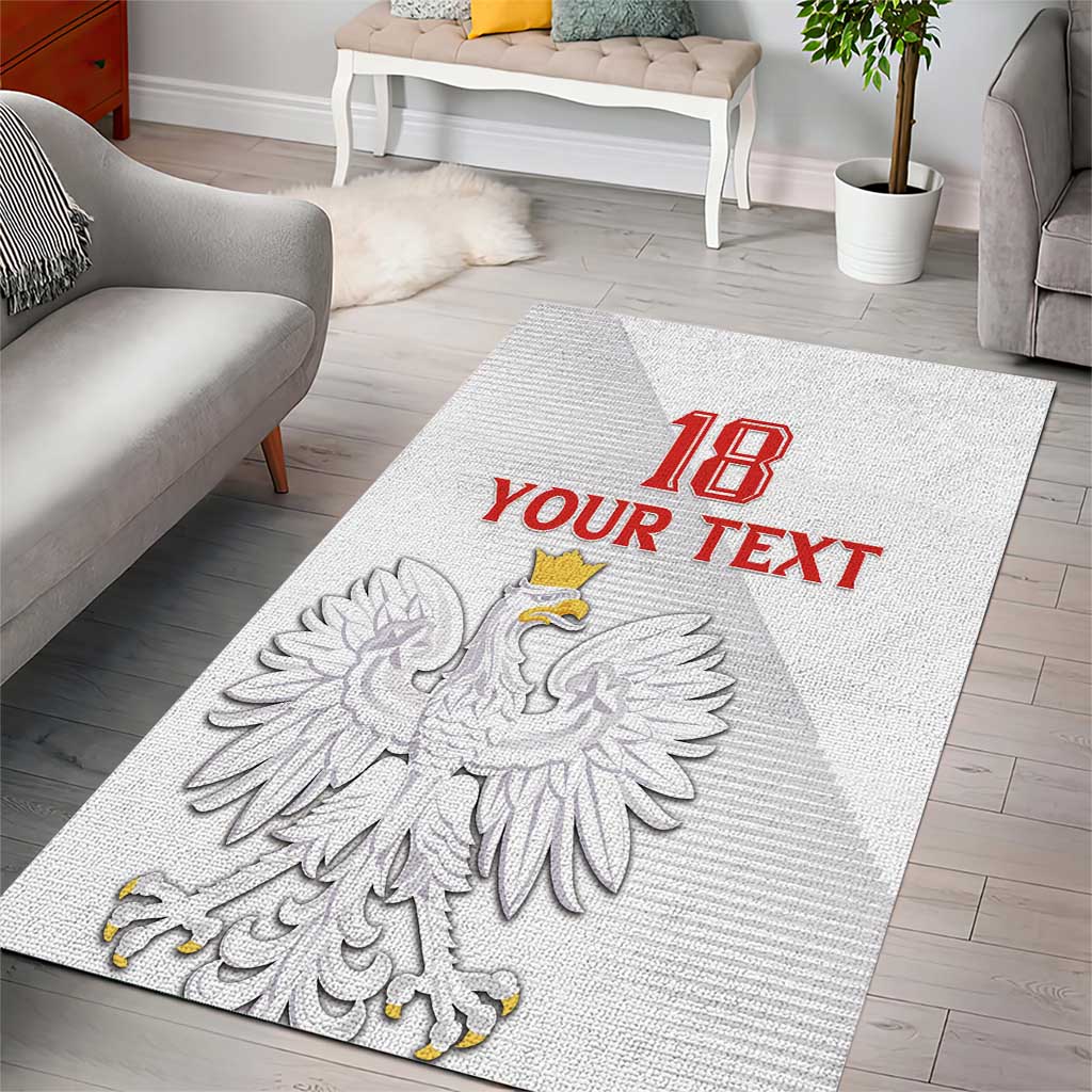 Custom Poland Football Area Rug Bialo-Czerwoni Go Champion