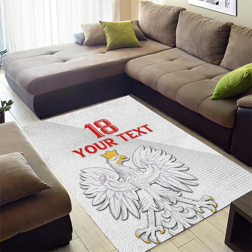 Custom Poland Football Area Rug Bialo-Czerwoni Go Champion