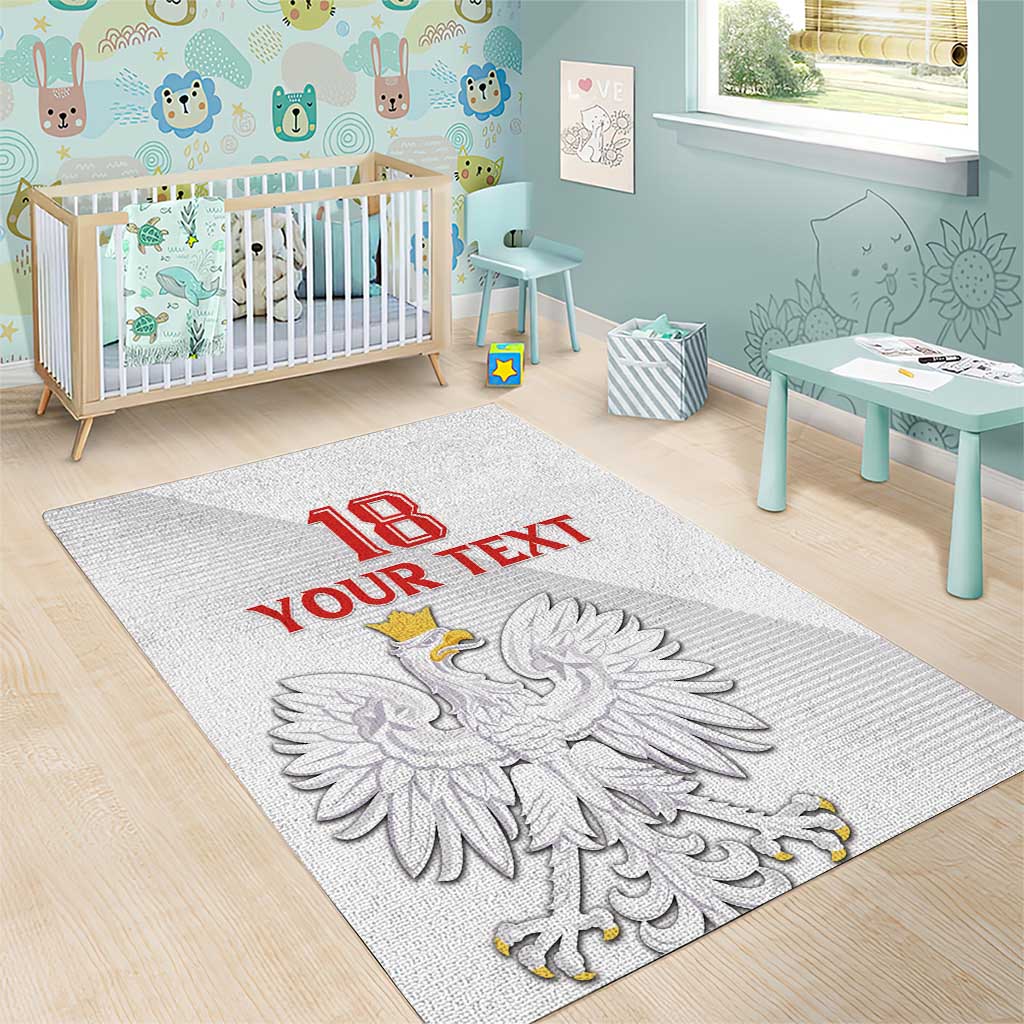 Custom Poland Football Area Rug Bialo-Czerwoni Go Champion