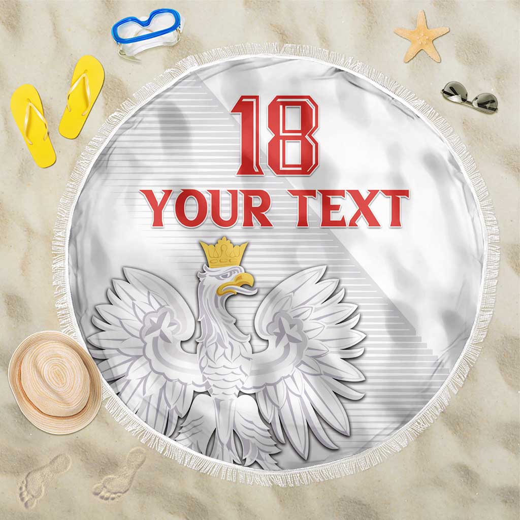 Custom Poland Football Beach Blanket Bialo-Czerwoni Go Champion