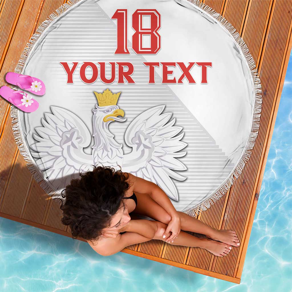 Custom Poland Football Beach Blanket Bialo-Czerwoni Go Champion