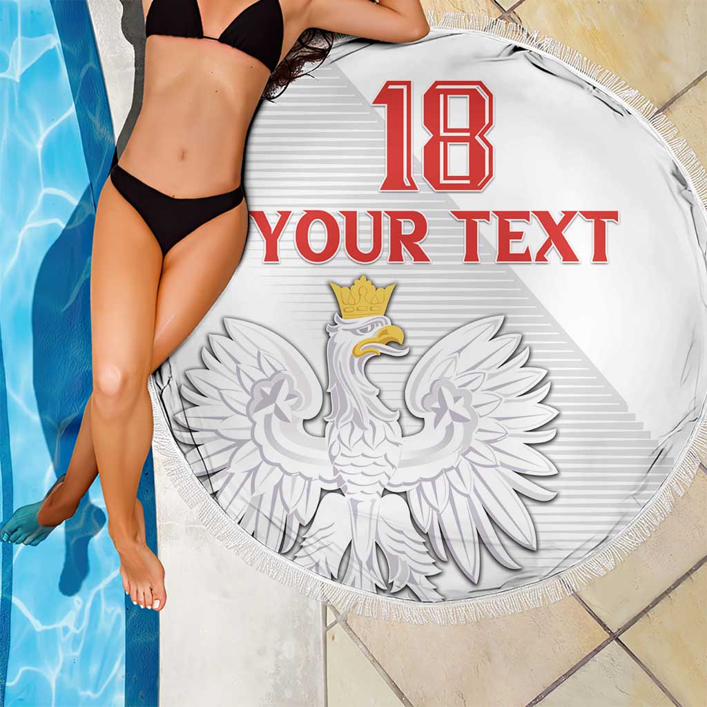 Custom Poland Football Beach Blanket Bialo-Czerwoni Go Champion