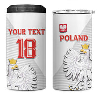 Custom Poland Football 4 in 1 Can Cooler Tumbler Bialo-Czerwoni Go Champion