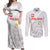 Custom Poland Football Couples Matching Off Shoulder Maxi Dress and Long Sleeve Button Shirt Bialo-Czerwoni Go Champion