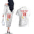 Custom Poland Football Couples Matching Off The Shoulder Long Sleeve Dress and Hawaiian Shirt Bialo-Czerwoni Go Champion