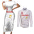 Custom Poland Football Couples Matching Short Sleeve Bodycon Dress and Long Sleeve Button Shirt Bialo-Czerwoni Go Champion