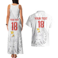 Custom Poland Football Couples Matching Tank Maxi Dress and Hawaiian Shirt Bialo-Czerwoni Go Champion