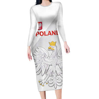 Custom Poland Football Family Matching Long Sleeve Bodycon Dress and Hawaiian Shirt Bialo-Czerwoni Go Champion