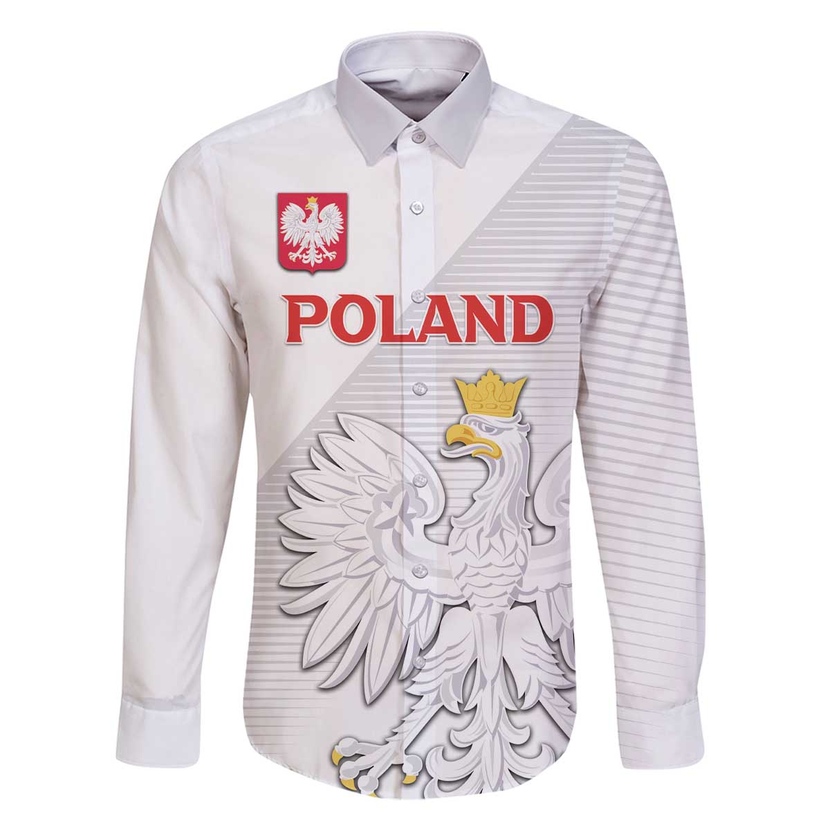 Custom Poland Football Family Matching Off The Shoulder Long Sleeve Dress and Hawaiian Shirt Bialo-Czerwoni Go Champion
