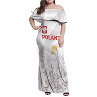 Custom Poland Football Family Matching Off Shoulder Maxi Dress and Hawaiian Shirt Bialo-Czerwoni Go Champion