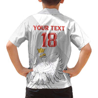 Custom Poland Football Family Matching Off Shoulder Short Dress and Hawaiian Shirt Bialo-Czerwoni Go Champion