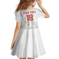 Custom Poland Football Family Matching Off Shoulder Short Dress and Hawaiian Shirt Bialo-Czerwoni Go Champion