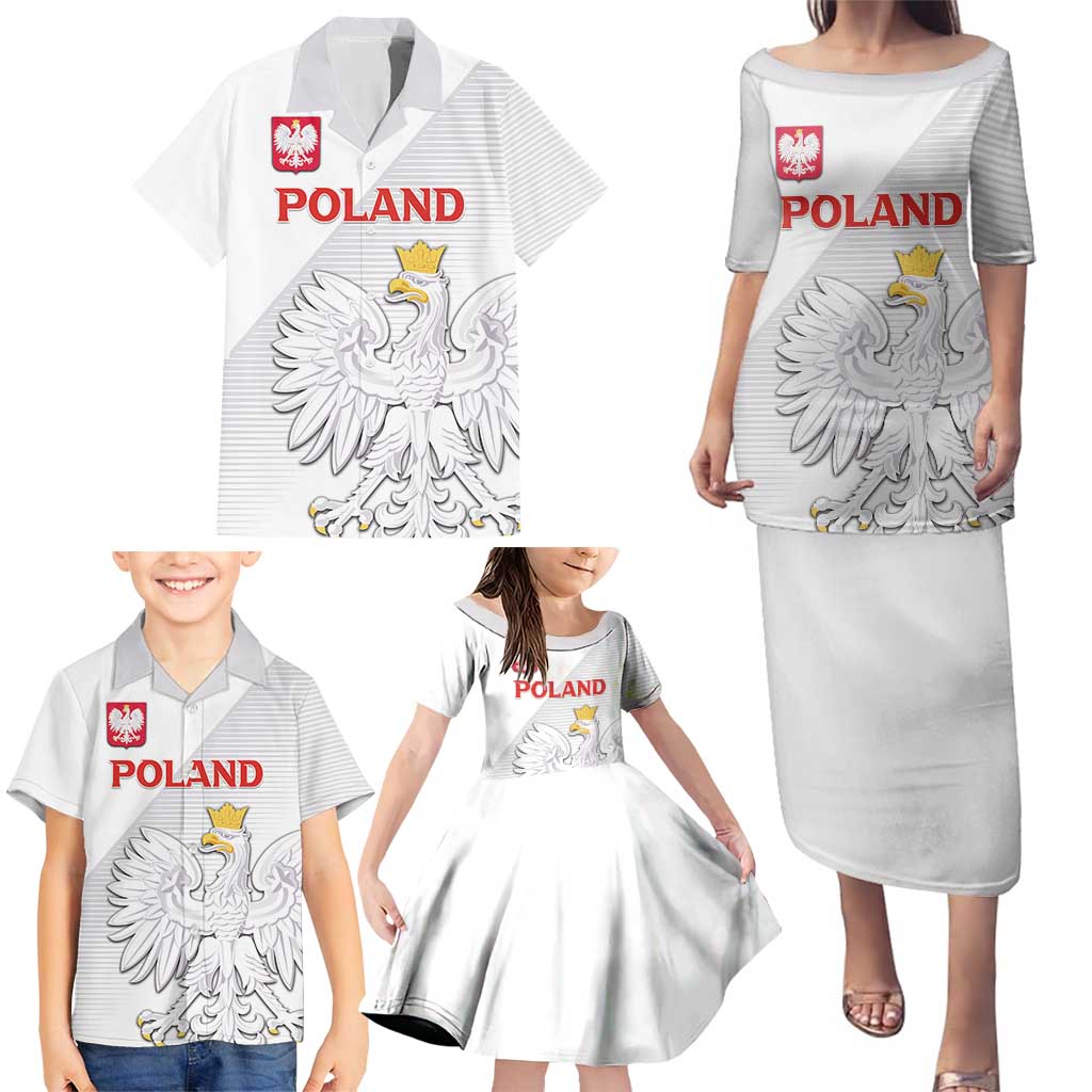Custom Poland Football Family Matching Puletasi and Hawaiian Shirt Bialo-Czerwoni Go Champion