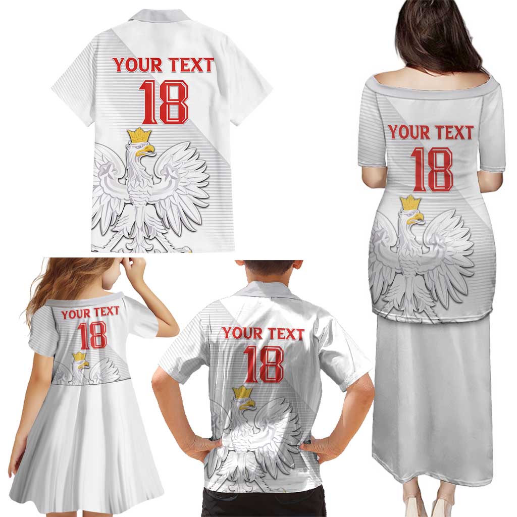 Custom Poland Football Family Matching Puletasi and Hawaiian Shirt Bialo-Czerwoni Go Champion