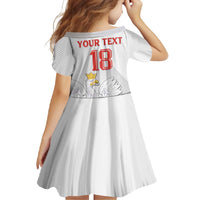 Custom Poland Football Family Matching Short Sleeve Bodycon Dress and Hawaiian Shirt Bialo-Czerwoni Go Champion