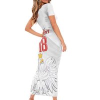 Custom Poland Football Family Matching Short Sleeve Bodycon Dress and Hawaiian Shirt Bialo-Czerwoni Go Champion