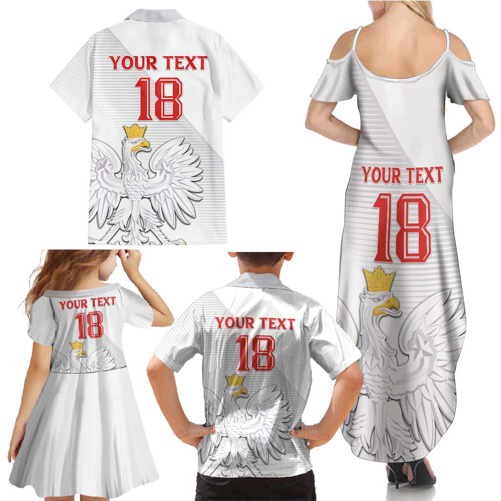 Custom Poland Football Family Matching Summer Maxi Dress and Hawaiian Shirt Bialo-Czerwoni Go Champion