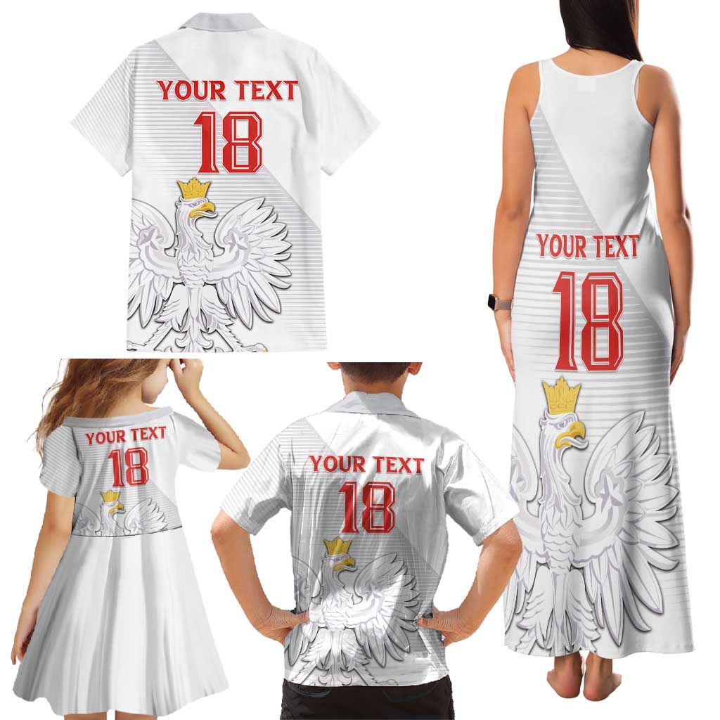 Custom Poland Football Family Matching Tank Maxi Dress and Hawaiian Shirt Bialo-Czerwoni Go Champion
