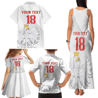 Custom Poland Football Family Matching Tank Maxi Dress and Hawaiian Shirt Bialo-Czerwoni Go Champion