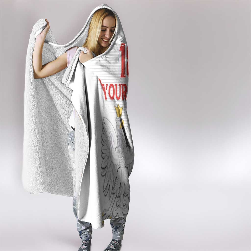Custom Poland Football Hooded Blanket Bialo-Czerwoni Go Champion