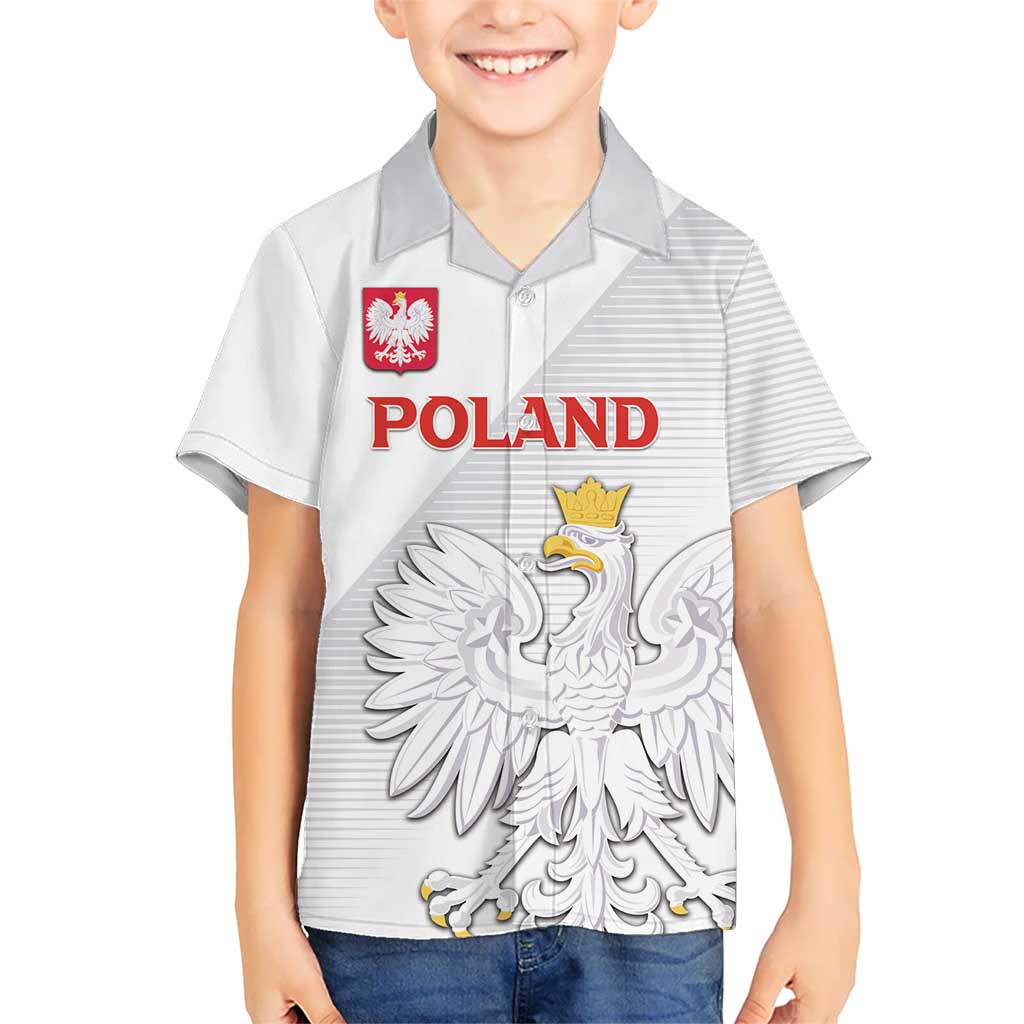 Custom Poland Football Kid Hawaiian Shirt Bialo-Czerwoni Go Champion