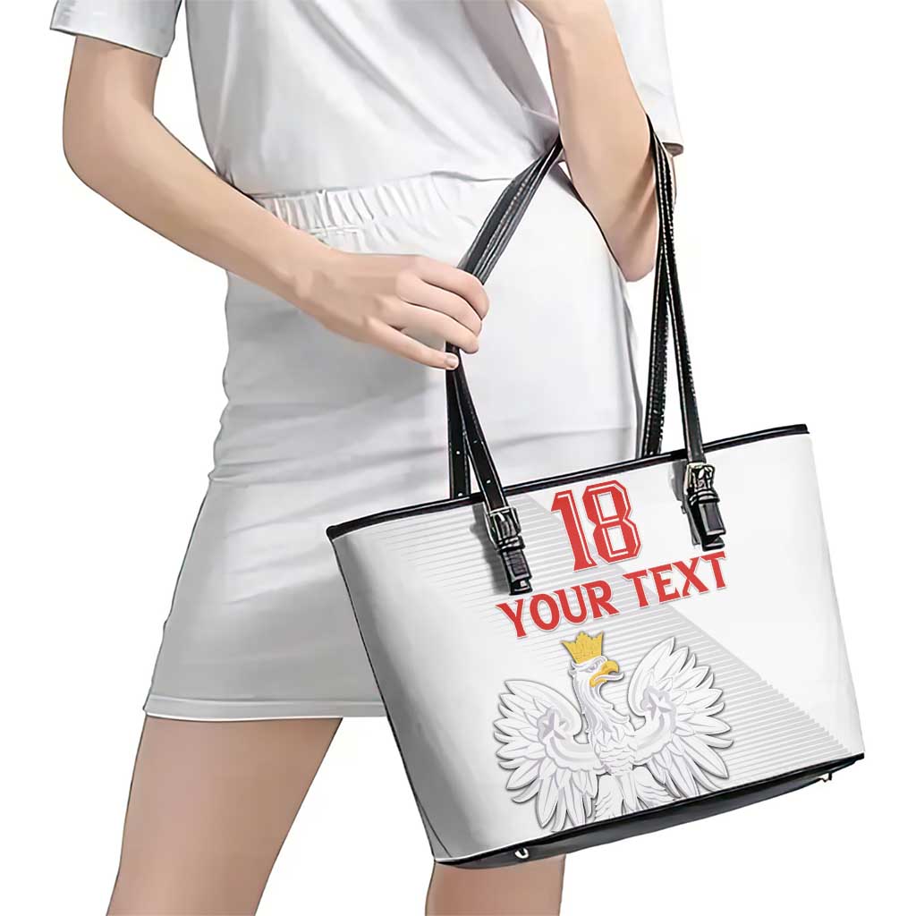 Custom Poland Football Leather Tote Bag Bialo-Czerwoni Go Champion