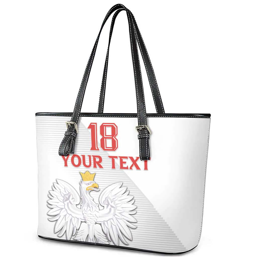Custom Poland Football Leather Tote Bag Bialo-Czerwoni Go Champion