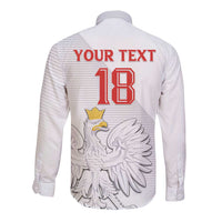 Custom Poland Football Long Sleeve Button Shirt Bialo-Czerwoni Go Champion