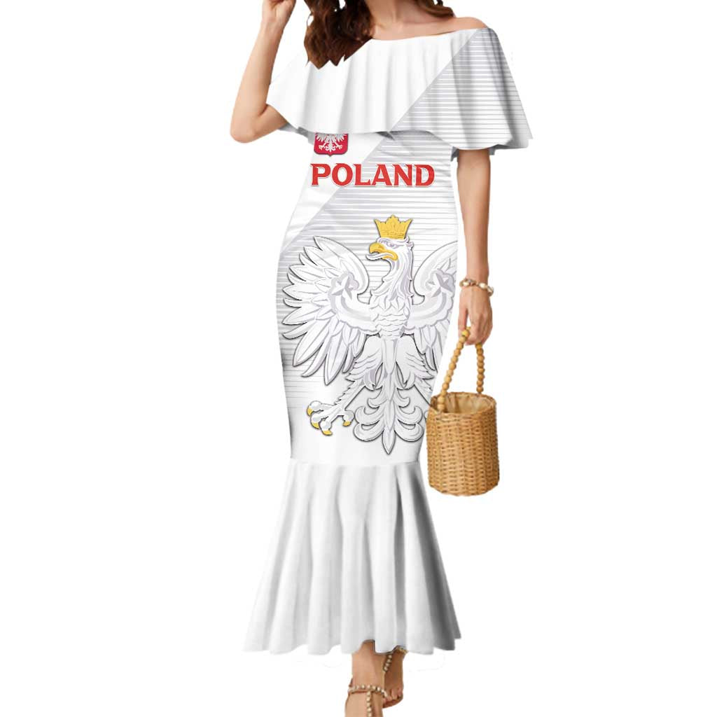 Custom Poland Football Mermaid Dress Bialo-Czerwoni Go Champion