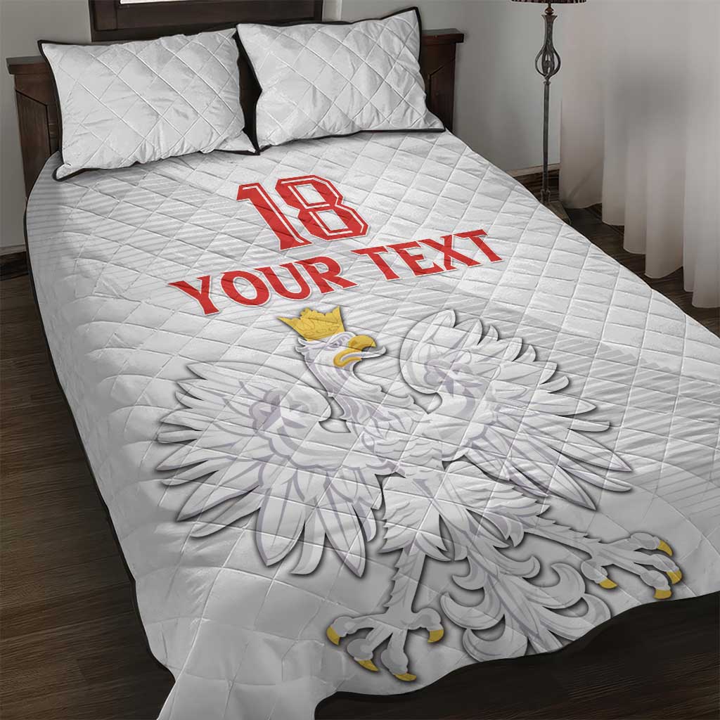 Custom Poland Football Quilt Bed Set Bialo-Czerwoni Go Champion