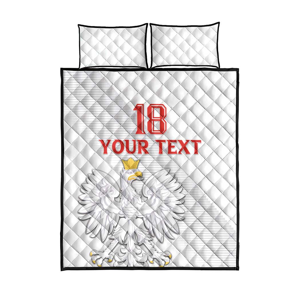 Custom Poland Football Quilt Bed Set Bialo-Czerwoni Go Champion