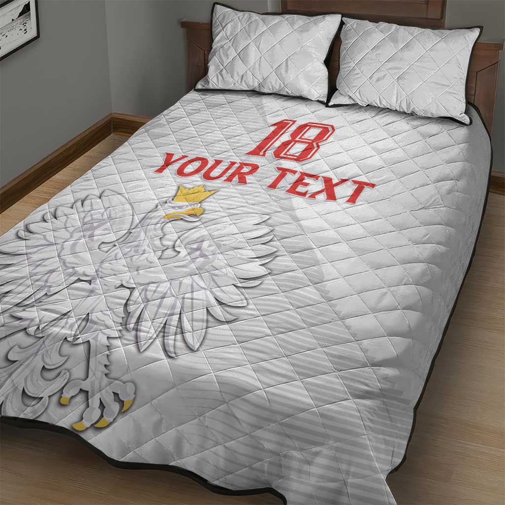 Custom Poland Football Quilt Bed Set Bialo-Czerwoni Go Champion