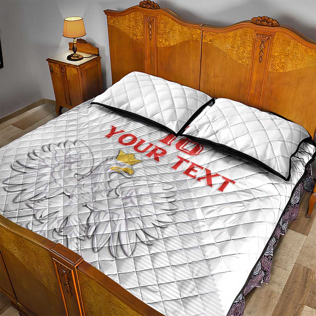 Custom Poland Football Quilt Bed Set Bialo-Czerwoni Go Champion