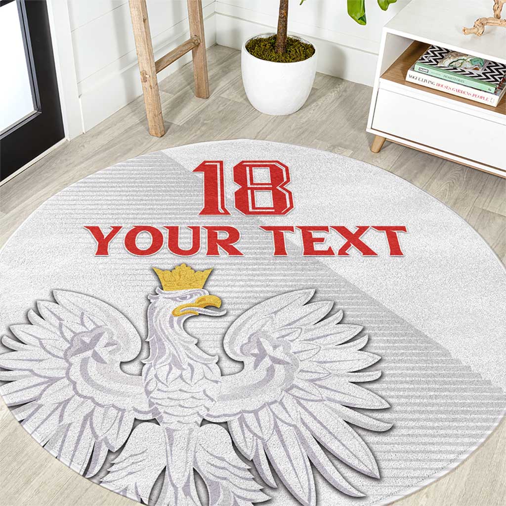 Custom Poland Football Round Carpet Bialo-Czerwoni Go Champion