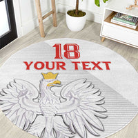 Custom Poland Football Round Carpet Bialo-Czerwoni Go Champion