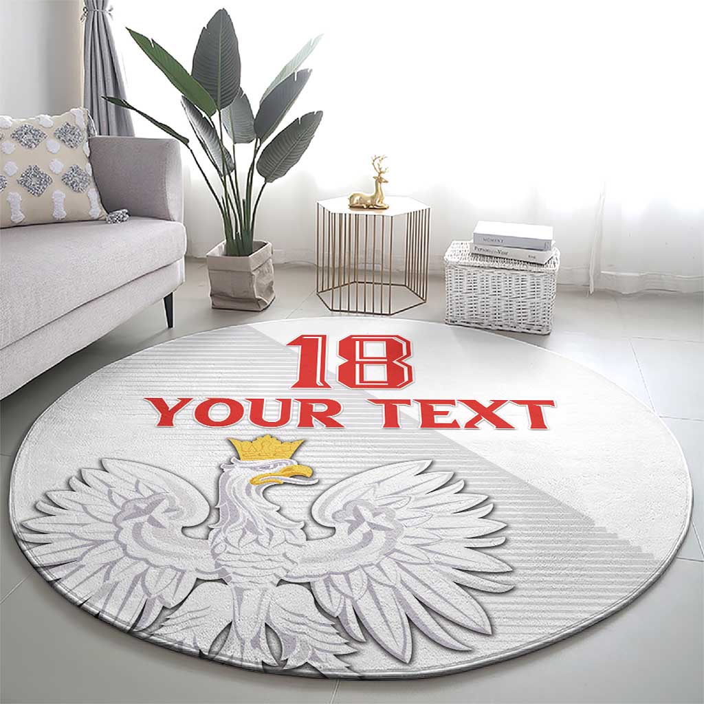 Custom Poland Football Round Carpet Bialo-Czerwoni Go Champion