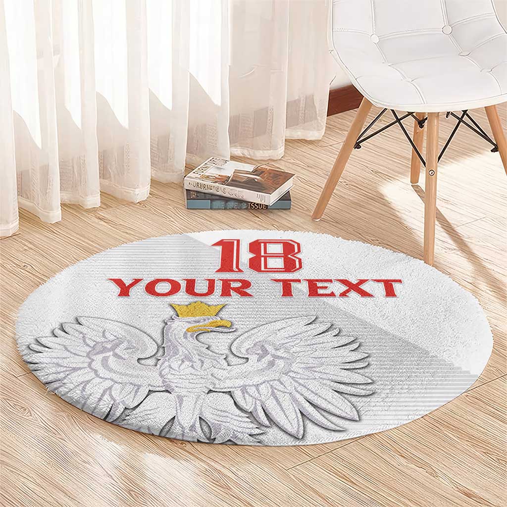 Custom Poland Football Round Carpet Bialo-Czerwoni Go Champion